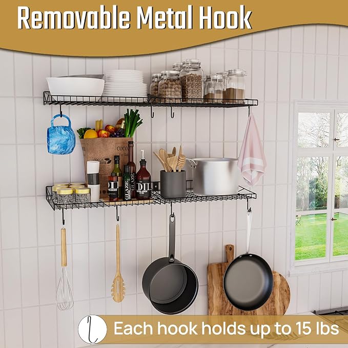 4 Pack Garage Wall Shelf, Garage Wall Mounted Shelving, Heavy Duty Floating - Image 6