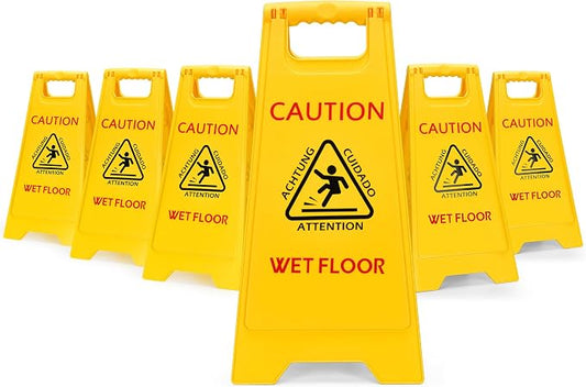 MATTHEW CLEANING 25'' Industrial Wet Floor Sign 6 Pack 2-Sided Safety A-Frame by MATTHEWCLEANINGPRODUCTS
