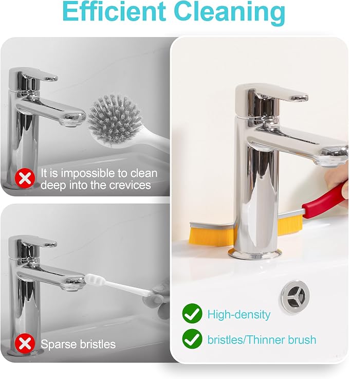 JOYMOOP 8 Pack Crevice Cleaning Brush, Hard Bristle Grout Brush, House Cleaning - Image 5