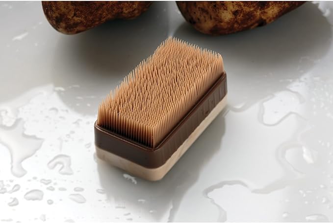 HIC Kitchen Potato Brush and Vegetable Scrubber, Dual-Textured Bristles - Image 4