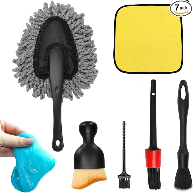 Car Interior Duster Detailing Brush Set Cleaning Gel Kit, Soft Microfiber by Unknown