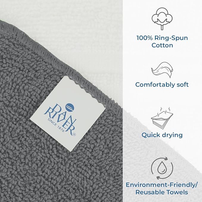 DAN RIVER 100% Cotton Washcloths 20 Pack Premium Quality Face and Body Cloth - Image 3