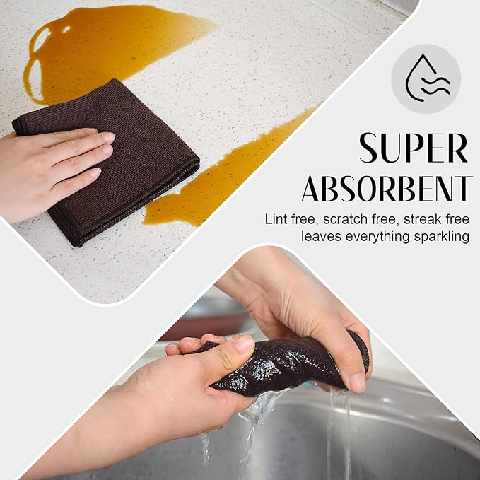 SINLAND Absorbent Microfiber Dish Cloth Kitchen No Streak Cleaning Cloth Dish - Image 4