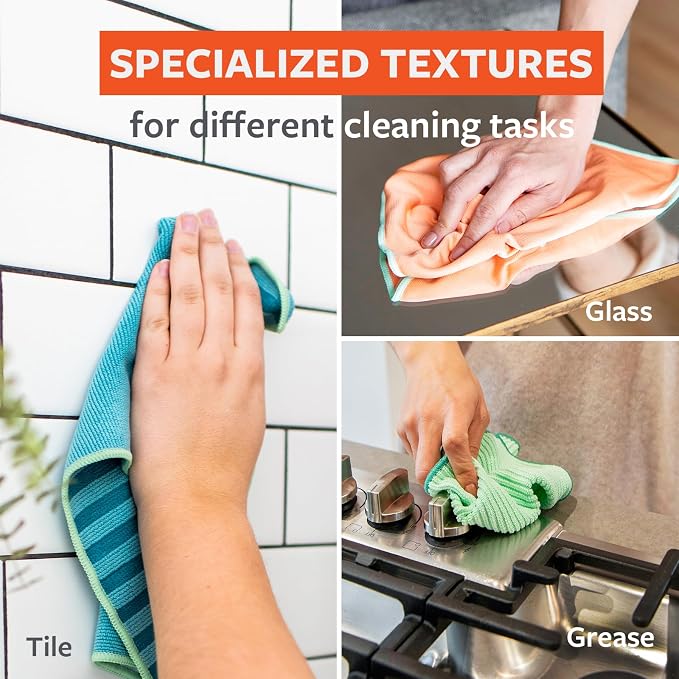 Full Circle Renew, Essential Cleaning Cloths, Ultra-Durable Recycled Microfiber - Image 7
