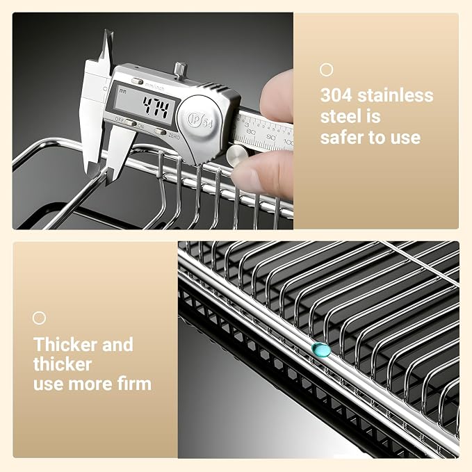 Dish Drying Rack, Stainless Steel Extendable Organizer - Image 6
