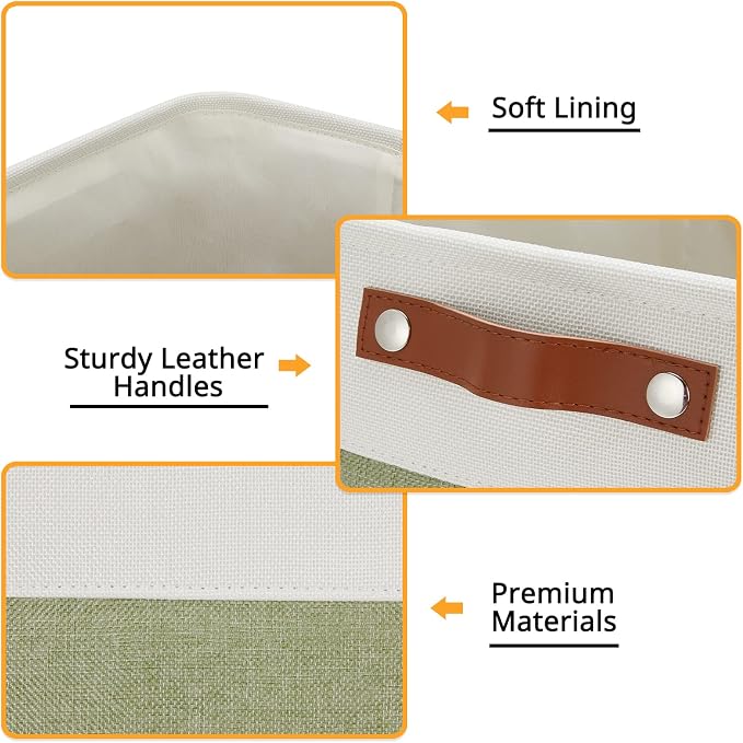DULLEMELO Large Storage Basket 17"x12"x15", Fabric Storage Organizer Basket - Image 3