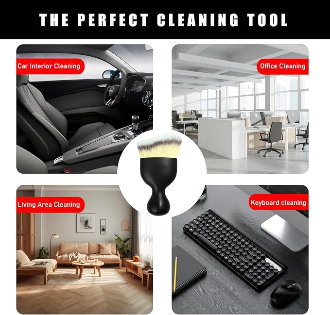 2PCS Car Interior Dust Brush, Soft Scratch Free Auto Detailing Brushes - Image 6