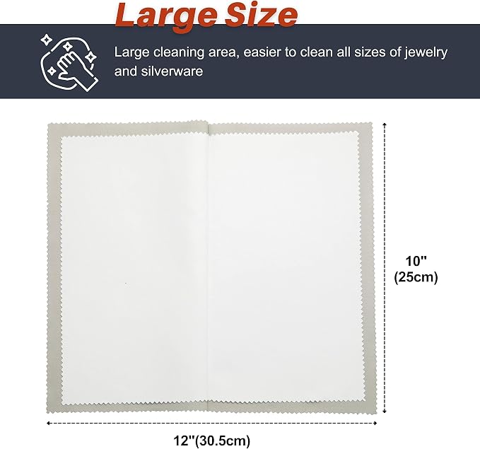 CATIFLIN 2pcs Multi-Layer Jewelry Cleaning Cloth, Large Silver Polishing Cloth - Image 4
