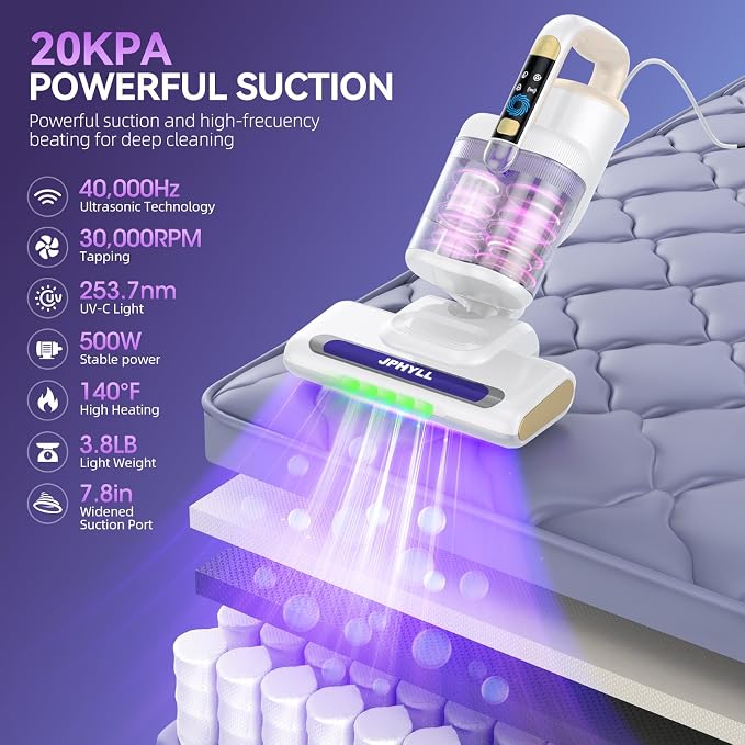 Mattress Vacuum Cleaner, 20Kpa Suction Bed Vacuum Cleaner - Image 2