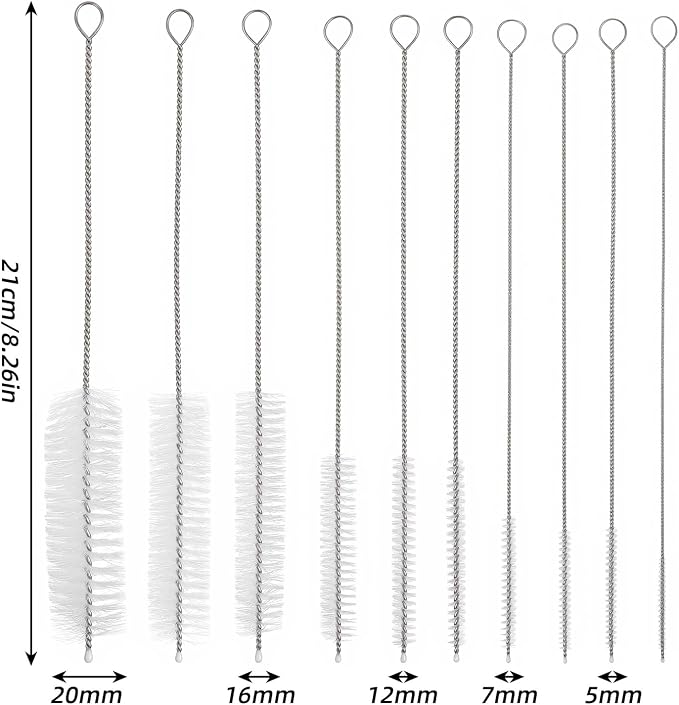 10 Pcs Straw Cleaning Brushes, 8.2 Inch Straw Cleaner Brush Extra Long Straw - Image 2