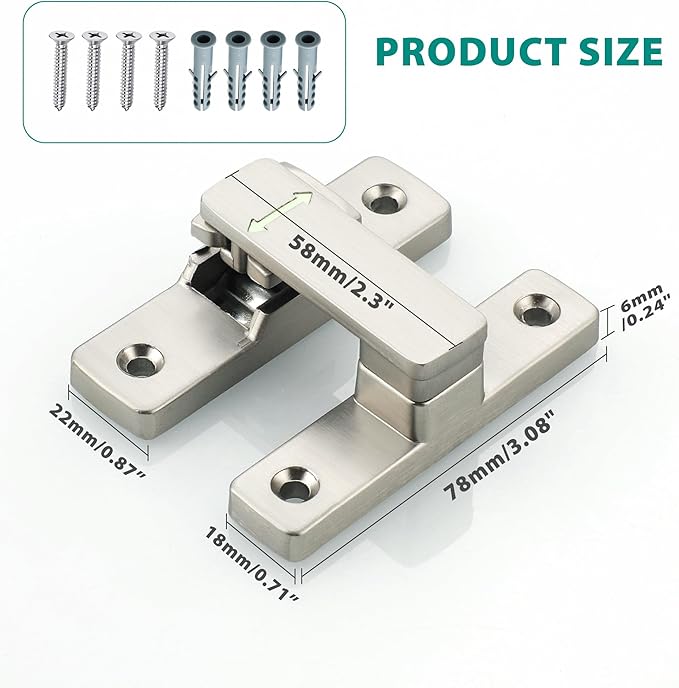 90/180 Degree Flip Latch Gate Latch, Heavy Duty Black Safety Door Lock Enhanced - Image 2