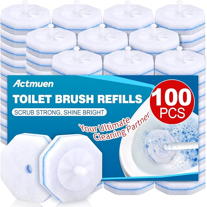 100pcs Disposable Toilet Brush Replacement Head, Bathroom Cleaning, Disposable by Unknown