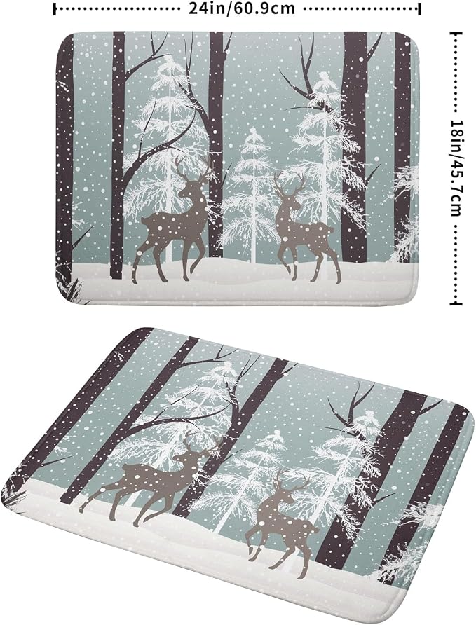 Winter Wildlife Deer Dish Drying Mat - Image 2