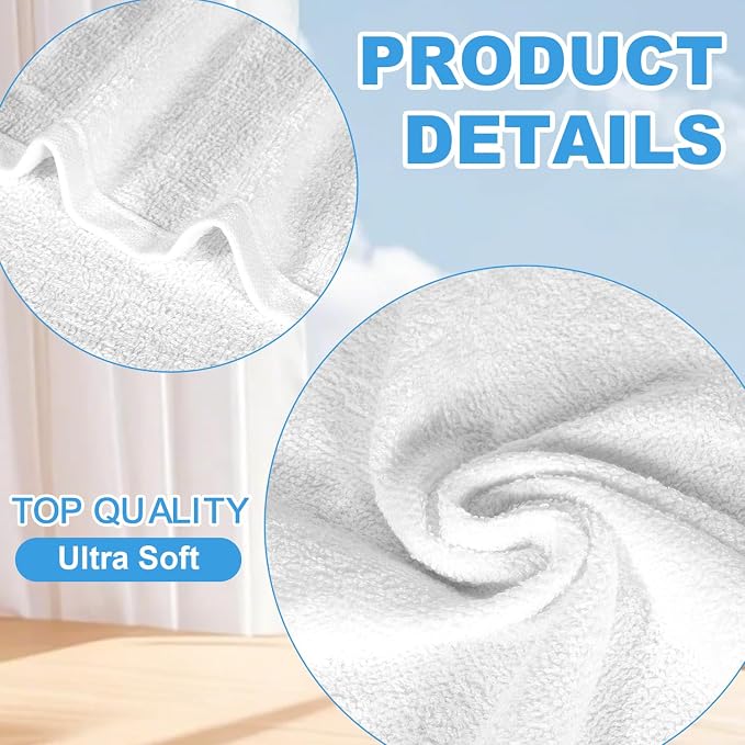 24 Pack 100% Cotton Wash Cloth, 12x12 Inch Highly Absorbent and Soft Feel - Image 3