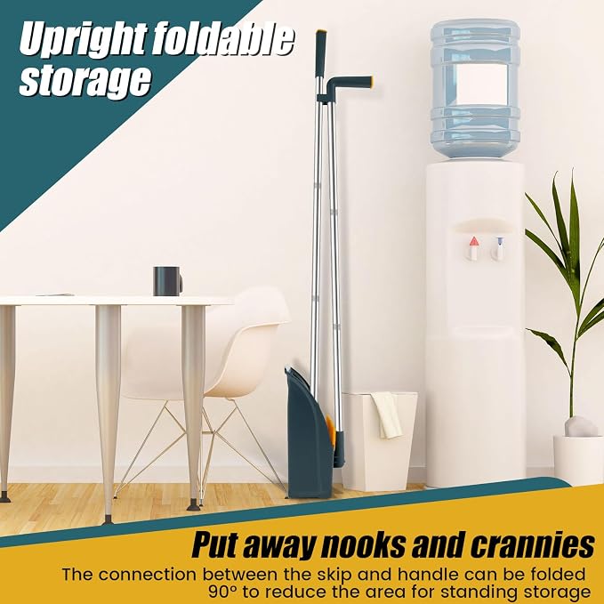 Broom and Dustpan Set for Home, 180° Rotating Broom Combo, Foldable Standing - Image 4