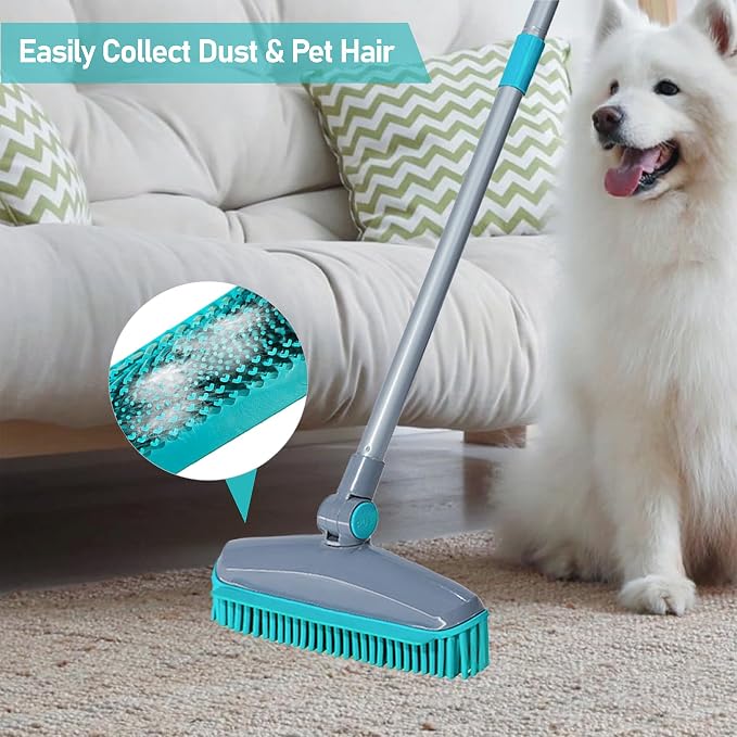 180°Rotating Rubber Broom with Squeegee - Image 2