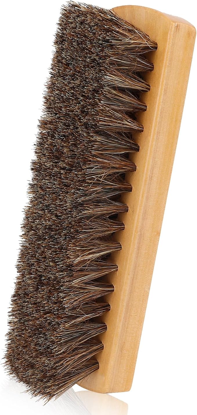 Shoe Brush, Horsehair Shoe Brush Shoe Cleaning Brush Boot Brush by Liwidon