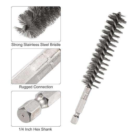 HARFINGTON 2pcs Stainless Steel Bore Brush 19mm Dia Cleaning Wire Brush - Image 4
