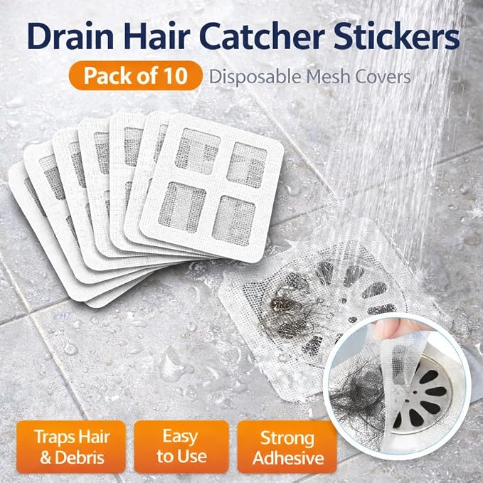 Disposable Shower Drain Hair Catcher Stickers – Waterproof Mesh Hair Trap Covers - Image 6