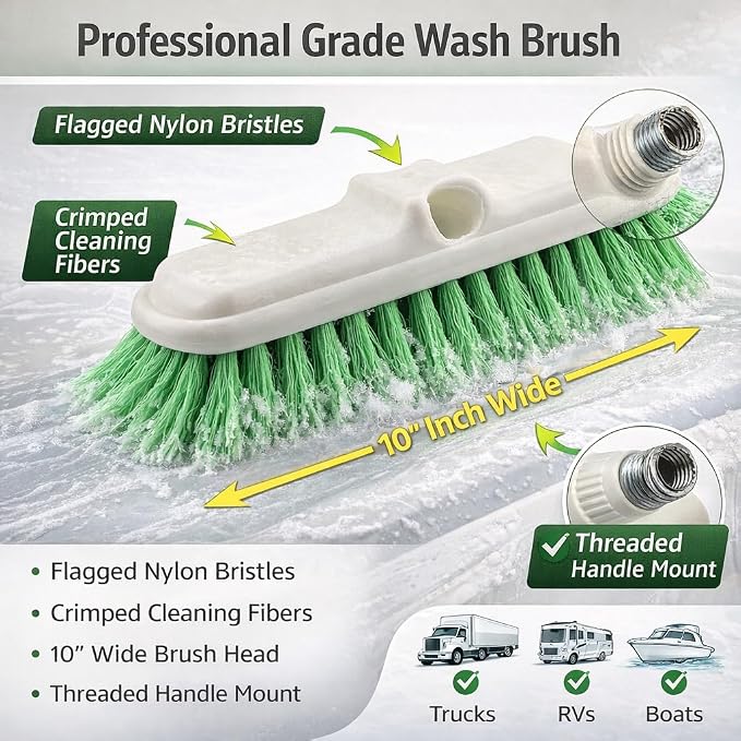 HI-TECH Industries 10" Bi-Level Flagged Super Soft Brush – Gentle Nylon - Image 8