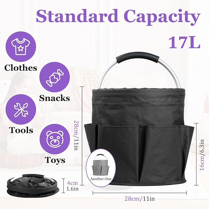 2Pack 17L Foldable Cleaning Supply Caddy - Image 2