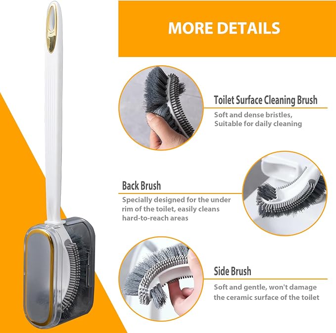 Curved Toilet Brush and Holder Set 2 Pack - Image 5