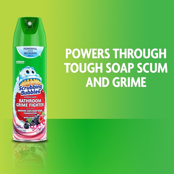 Scrubbing Bubbles Bathroom and Shower Cleaner Aerosol, Foaming Action Bathroom - Image 2