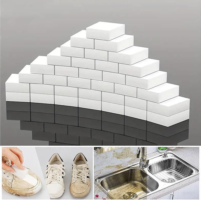 100Pack Magic Sponge Eraser, Melamine Sponge Foam, Non-Scratch Heavy Duty by POEOSOI
