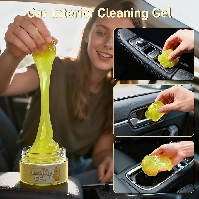 COLORCORAL 4 Pack Car Cleaning Gel Reusable Auto Slime Cars Cleaner Dust - Image 9