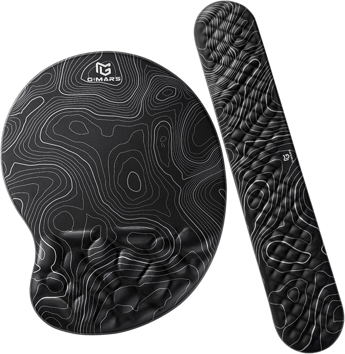 Gimars Upgrade Ergonomic Ultra-Soft Foam Keyboard Mouse Pad Wrist Rest Set by Gimars