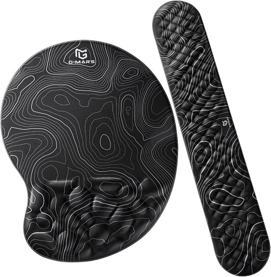 Gimars Upgrade Ergonomic Ultra-Soft Foam Keyboard Mouse Pad Wrist Rest Set by Gimars