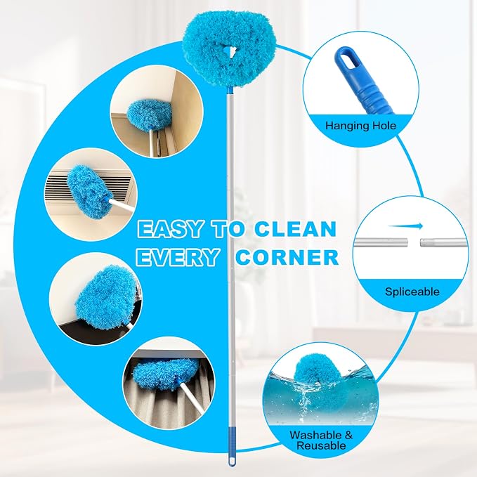Ceiling Fan Cleaner Duster Reusable Microfiber Ceiling Fan Blade Cleaner - Image 3