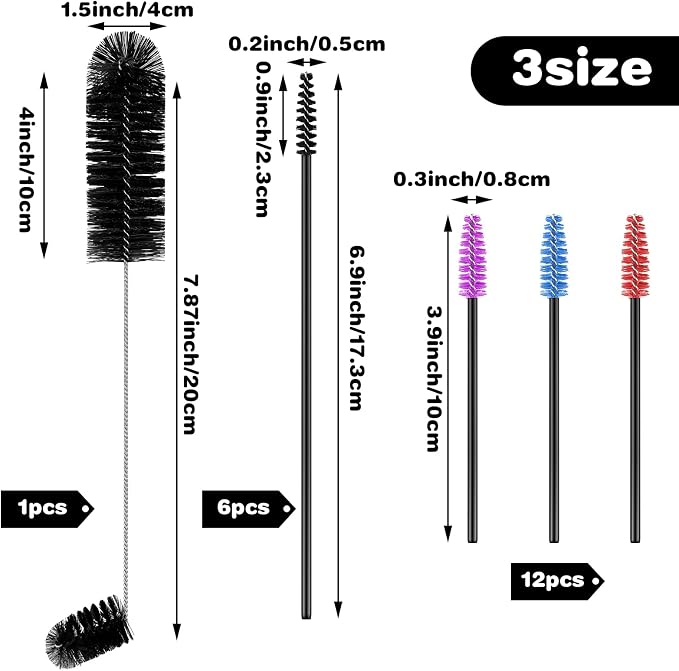 Hummingbird Feeder Cleaning Brush 19 Pieces 3 Size Mini Nylon Double Headed 2 - Image 2