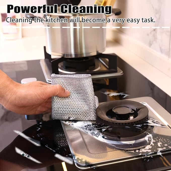 Navona 20 Pcs New Upgrade Steel Wire Dishcloth, Triple-Layer Steel Wire - Image 5
