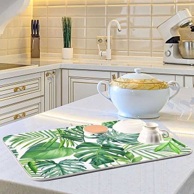 Tropical Palm Leaves Dish Drying Mat - Image 6