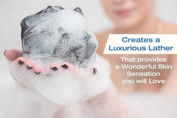 XXL 90g Charcoal Shower Loofah 3 Pack by Tilcare - Image 4