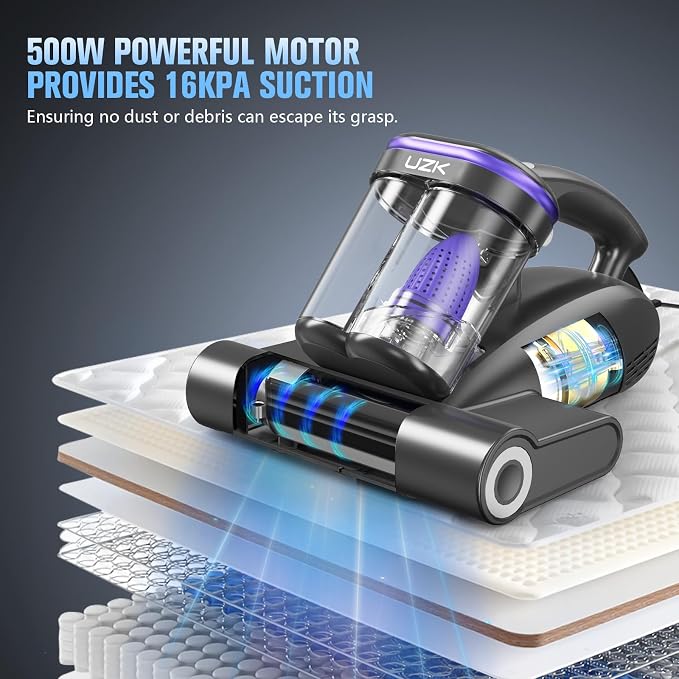 Bed Vacuum Cleaner Mattress Vacuum Cleaner, 16Kpa Powerful Handheld Vacuums - Image 3