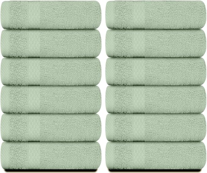 White Classic Luxury Cotton Washcloths 13x13 Inch - Image 2