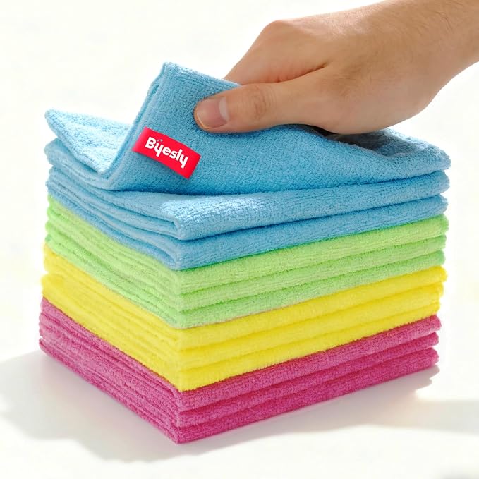 12-Pack Microfiber Cleaning Cloth, 11.5x11.5 Microfiber Towels by Unknown