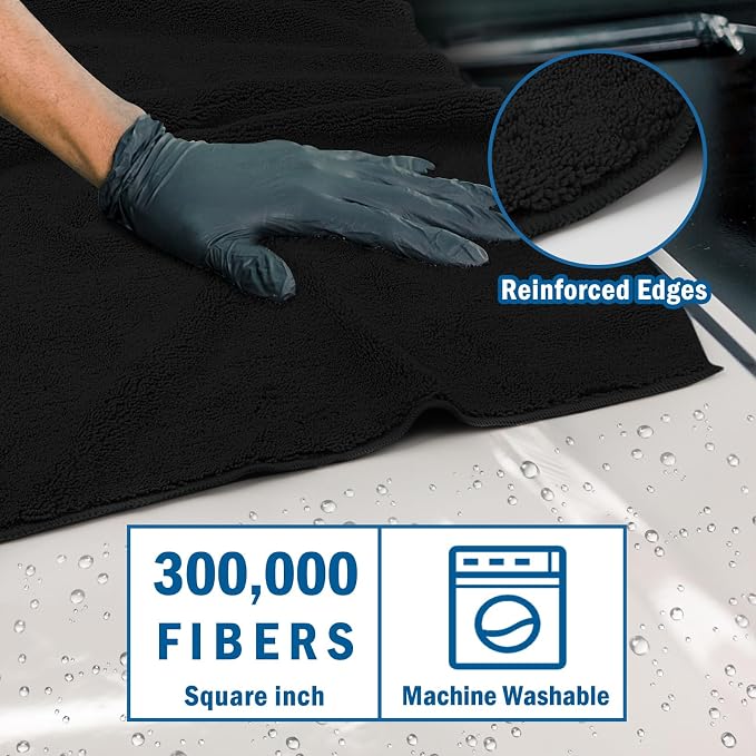 HOMEXCEL Professional Large Microfiber Car Drying Towels 2 Pack, Lint Free - Image 2