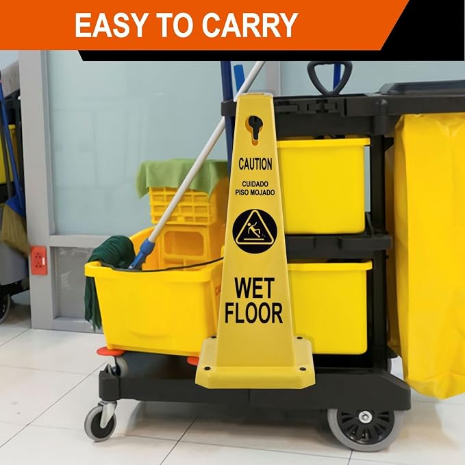 8-Pack 26.5" Caution Cones, 4-Sided Visible Safety Signs - Image 4