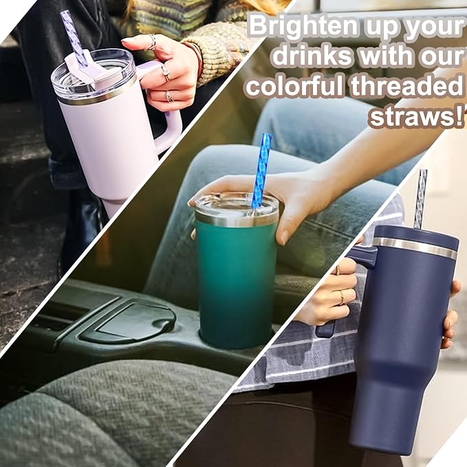 Reusable Straws for Stanley Cup Replacement, 12 Inch Plastic Extra Long Straw - Image 2