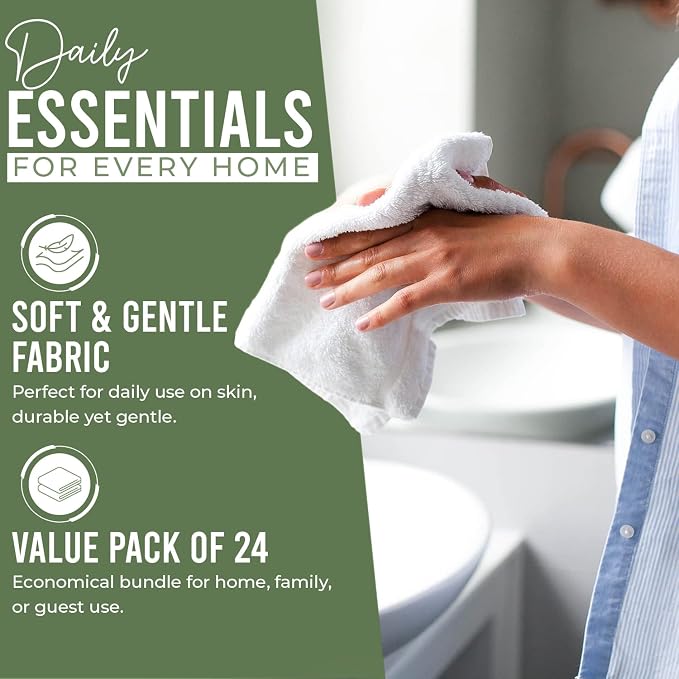DAN RIVER 24 Pack Wash Cloths for Showering - Image 3
