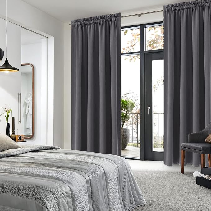DWCN Blackout Curtains for Living Room 95 Inch Length 2 Panels Set, Solid - Image 2