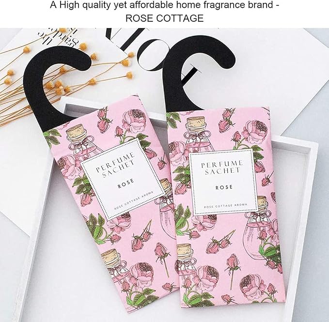 ROSE COTTAGE Large 12 Packs Rose Hanging Closet Deodorizer Air Freshener Long - Image 6