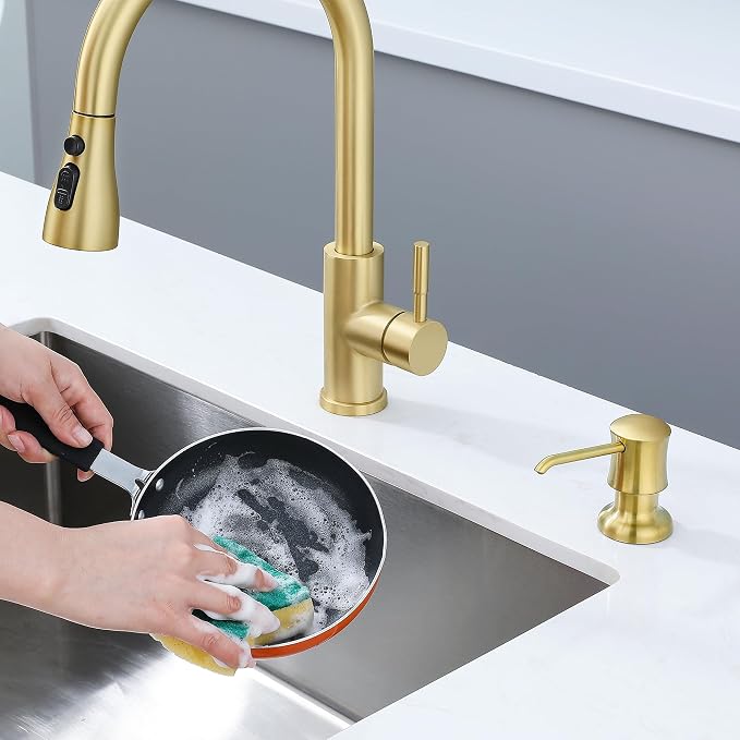 Brushed Gold Sink Soap Dispenser - Image 8