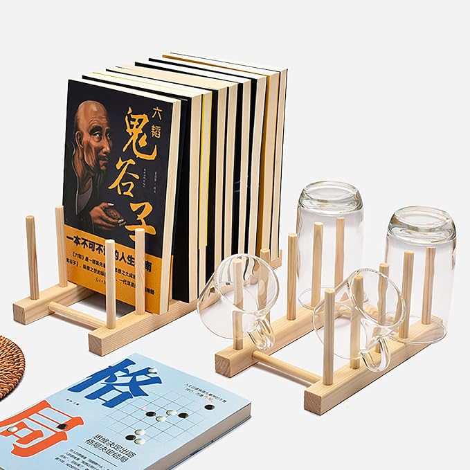 Kunovo Bamboo Dish Rack, Pot lid/Plate/Cutting Board Organizer - Image 4