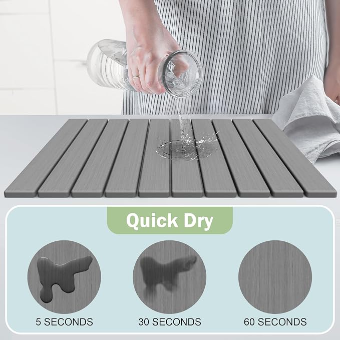 Stone Dish Drying Mat for Kitchen Counter, Versatile Stone Drying Mats for Cups - Image 2