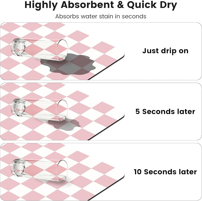 16" x 24" Checkered Dish Drying Mat - Image 5