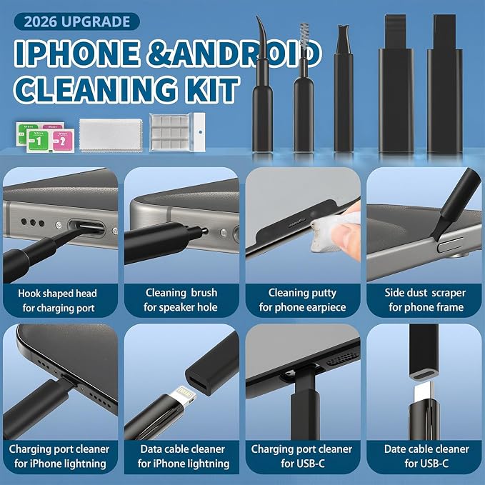 2026 Upgrade Phone Cleaning Kit 57PCS, iPhone Cleaning Kit, Airbud Cleaning Kit - Image 3